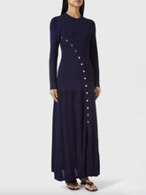 Openwork Round Neck Long Sleeve Sweater Dress OutfitFlow